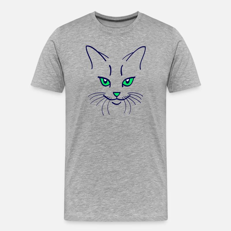 42 Katze Farbe - Männer Premium Bio T-Shirt - Grau meliert