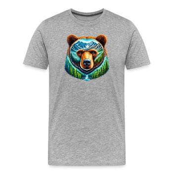 Ours - T-shirt bio Premium Homme - gris chiné - Devant - Damien (186cm)