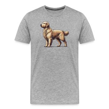 Golden Retriever - Men's Premium Organic T-Shirt - heather grey - Front - Damien (186cm)