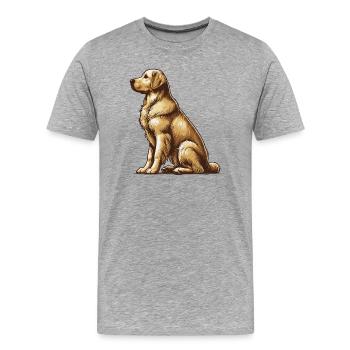 Golden Retriever - Men's Premium Organic T-Shirt - heather grey - Front - Damien (186cm)