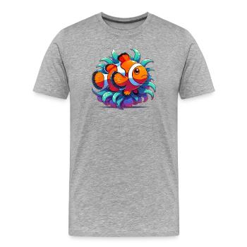 Clownfisch - Männer Premium Bio T-Shirt - Grau meliert - Vorne - Damien (186cm)