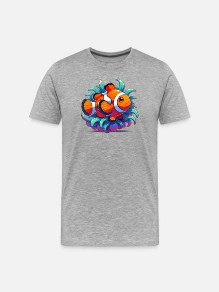 Poisson-clown - T-shirt bio Premium Homme - gris chiné
