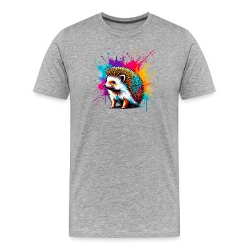 Hedgehog - Men's Premium Organic T-Shirt - heather grey - Front - Damien (186cm)