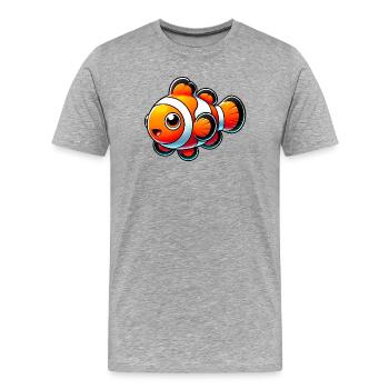 Clownfisch - Männer Premium Bio T-Shirt - Grau meliert - Vorne - Damien (186cm)