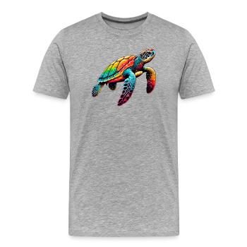 Tortue - T-shirt bio Premium Homme - gris chiné - Devant - Damien (186cm)
