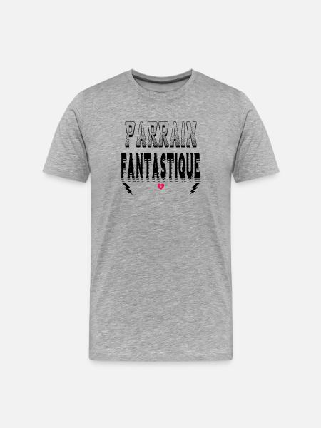 Parrain Fantastique - T-shirt bio Premium Homme - gris chiné