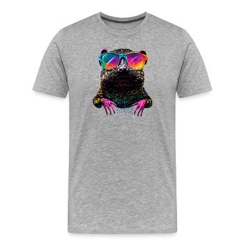 Mole with Sunglasses Love Cute Moles - Men's Premium Organic T-Shirt - heather grey - Front - Damien (186cm)