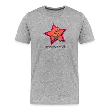 Wanna Join My Bone Club? – Skull Star! - Men's Premium Organic T-Shirt - heather grey - Front - Damien (186cm)