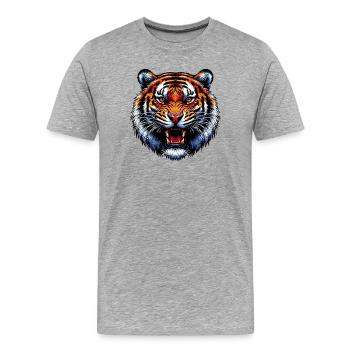 Tigre - T-shirt bio Premium Homme - gris chiné - Devant - Damien (186cm)