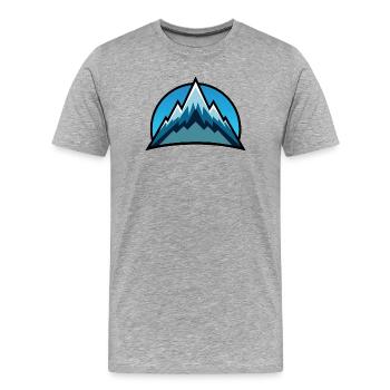 Mountains - Men's Premium Organic T-Shirt - heather grey - Front - Damien (186cm)