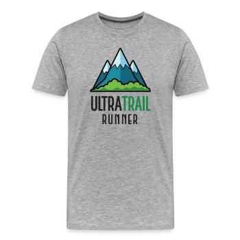 Ultra-Trailrunner - Männer Premium Bio T-Shirt - Grau meliert - Vorne - Damien (186cm)