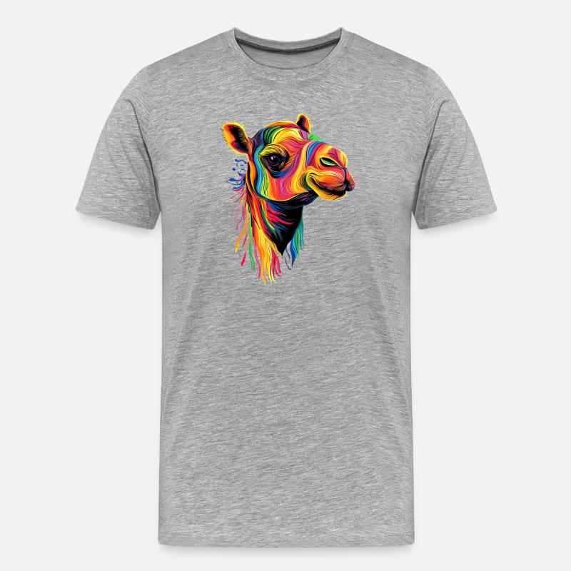 Kamel Dromedar Trampeltier Camel Geschenk Kamele - Männer Premium Bio T-Shirt - Grau meliert