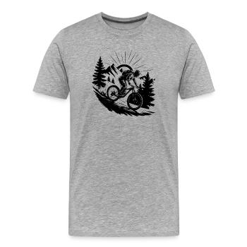 MTB Mountainbike - Männer Premium Bio T-Shirt - Grau meliert - Vorne - Damien (186cm)