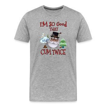 Santa Jingle Zweimal - Männer Premium Bio T-Shirt - Grau meliert - Vorne - Damien (186cm)
