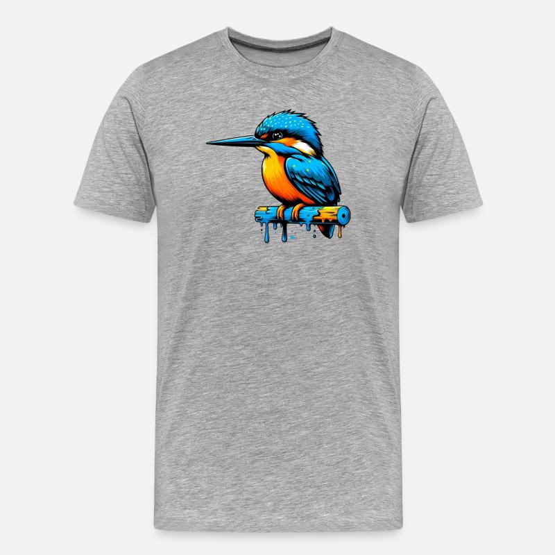 Eisvogel - Männer Premium Bio T-Shirt - Grau meliert