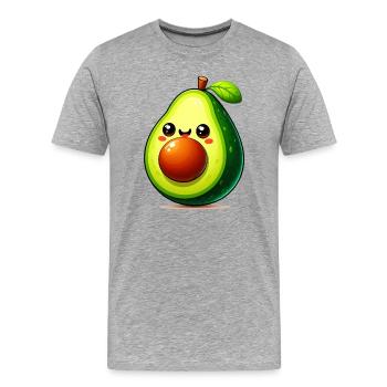 Avocado - Männer Premium Bio T-Shirt - Grau meliert - Vorne - Damien (186cm)