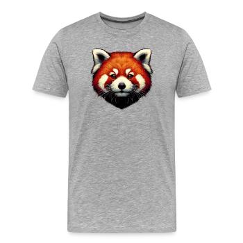 Kleiner Panda - Männer Premium Bio T-Shirt - Grau meliert - Vorne - Damien (186cm)