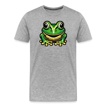 Grenouille - T-shirt bio Premium Homme - gris chiné - Devant - Damien (186cm)