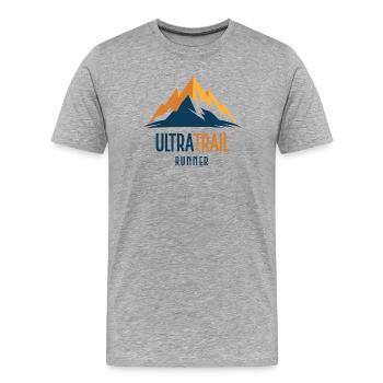 Ultra-Trailrunner - Männer Premium Bio T-Shirt - Grau meliert - Vorne - Damien (186cm)