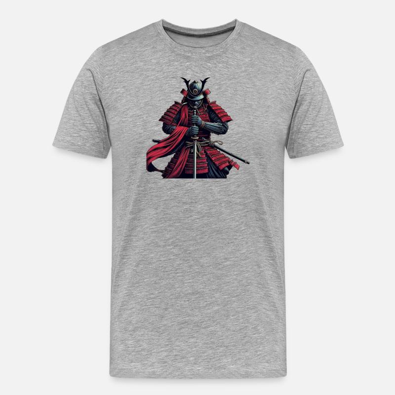 Bushido des Samurai-Kriegers - Männer Premium Bio T-Shirt - Grau meliert