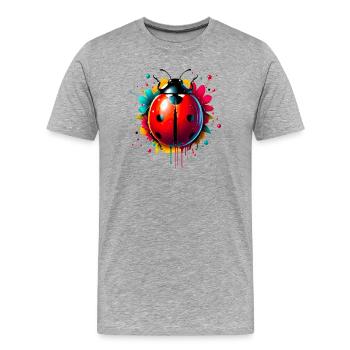 Ladybird - Men's Premium Organic T-Shirt - heather grey - Front - Damien (186cm)