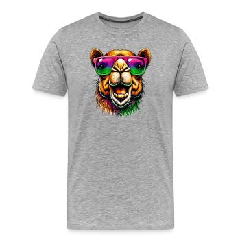 Kamel - Männer Premium Bio T-Shirt - Grau meliert - Vorne - Damien (186cm)