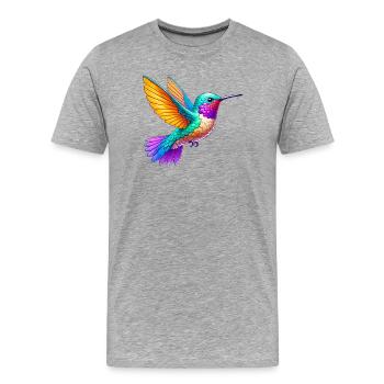 Kolibri - Männer Premium Bio T-Shirt - Grau meliert - Vorne - Damien (186cm)