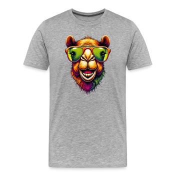 Chameau - T-shirt bio Premium Homme - gris chiné - Devant - Damien (186cm)