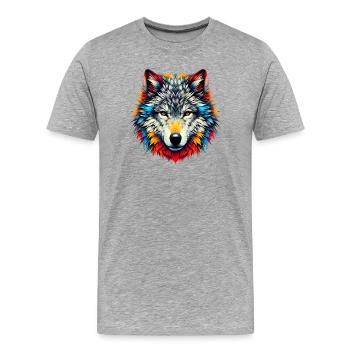 Loup - T-shirt bio Premium Homme - gris chiné - Devant - Damien (186cm)
