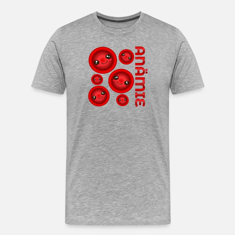 BLUTBILD EISENMANGEL ANÄMIE - Männer Premium Bio T-Shirt - Grau meliert