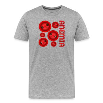 NIEDRIGE EISENMANGELANÄMIE - Männer Premium Bio T-Shirt - Grau meliert - Vorne - Damien (186cm)