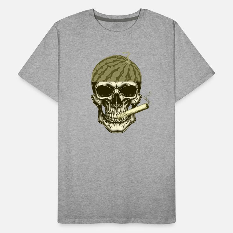 tête de Pastèque crâne stylé T-shirt bio Premium Homme
