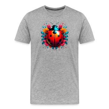 Marienkäfer - Männer Premium Bio T-Shirt - Grau meliert - Vorne - Damien (186cm)