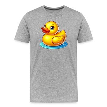 Caneton Canard Canard Canard - T-shirt bio Premium Homme - gris chiné - Devant - Damien (186cm)