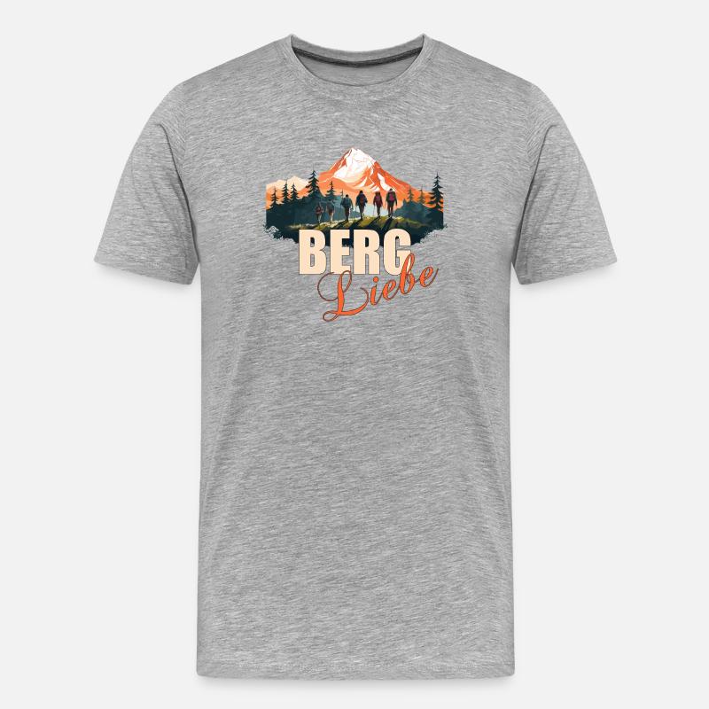 Berg Liebe - Männer Premium Bio T-Shirt - Grau meliert