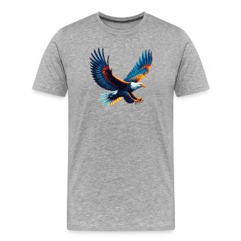 Adler - Männer Premium Bio T-Shirt - Grau meliert - Vorne - Damien (186cm)