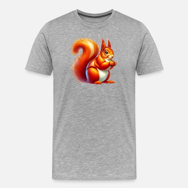 Eichhörnchen - Männer Premium Bio T-Shirt - Grau meliert