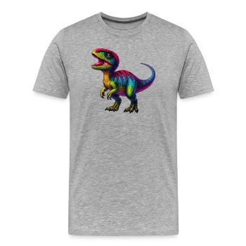 Dinosaure - T-shirt bio Premium Homme - gris chiné - Devant - Damien (186cm)