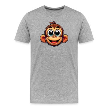Affe - Männer Premium Bio T-Shirt - Grau meliert - Vorne - Damien (186cm)