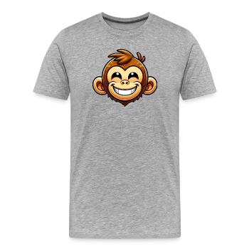 Singe - T-shirt bio Premium Homme - gris chiné - Devant - Damien (186cm)