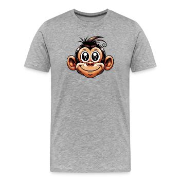 Singe - T-shirt bio Premium Homme - gris chiné - Devant - Damien (186cm)