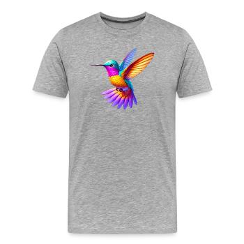 Colibri - T-shirt bio Premium Homme - gris chiné - Devant - Damien (186cm)
