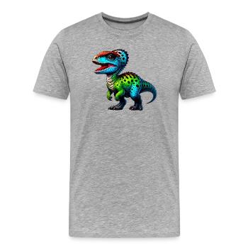 Dinosaure - T-shirt bio Premium Homme - gris chiné - Devant - Damien (186cm)