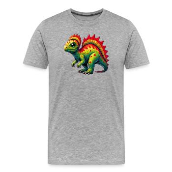 Dinosaure - T-shirt bio Premium Homme - gris chiné - Devant - Damien (186cm)