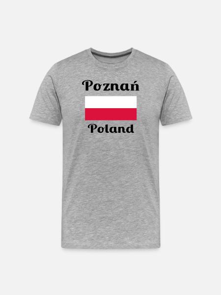 Poznan, Poland - Stylish prints - Men's Premium Organic T-Shirt - heather grey