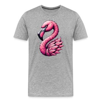 Flamingo - Männer Premium Bio T-Shirt - Grau meliert - Vorne - Damien (186cm)