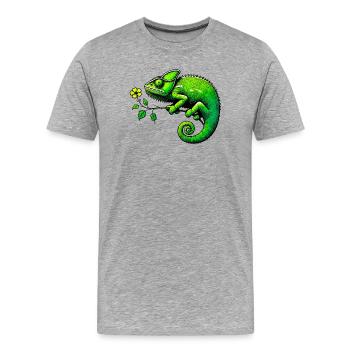 Chameleon - Men's Premium Organic T-Shirt - heather grey - Front - Damien (186cm)