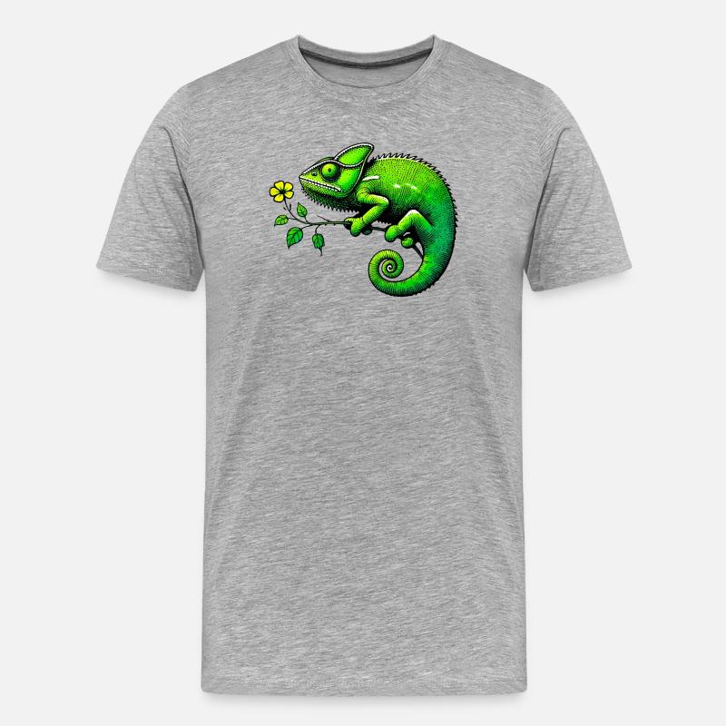 Chamäleon - Männer Premium Bio T-Shirt - Grau meliert