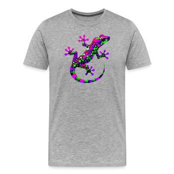 Gecko - T-shirt bio Premium Homme - gris chiné - Devant - Damien (186cm)