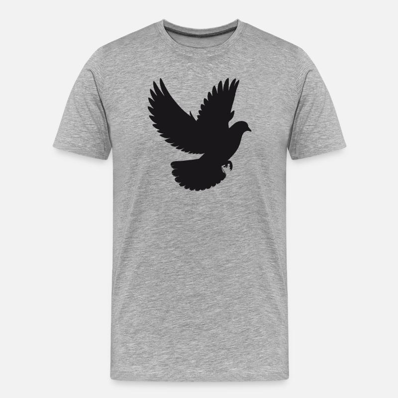 Friedvolle Taube im Flug – Silhouetten-Stil - Männer Premium Bio T-Shirt - Grau meliert